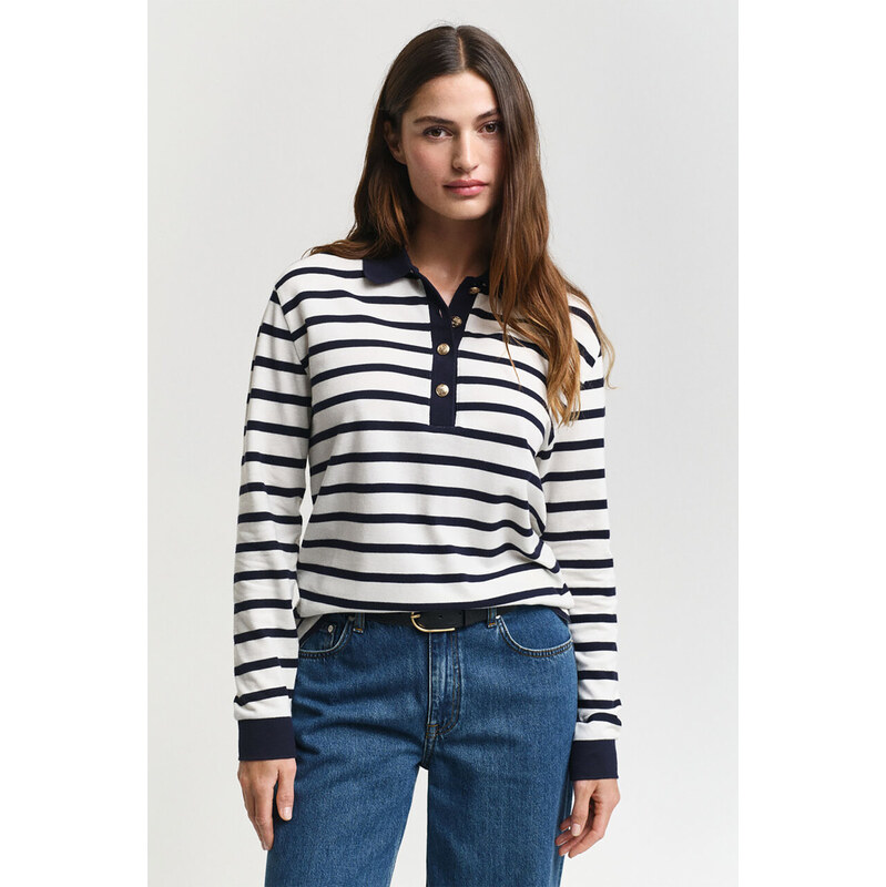 E-shop POLOKOŠEĽA GANT BRETON STRIPE LS PIQUE POLO CREAM