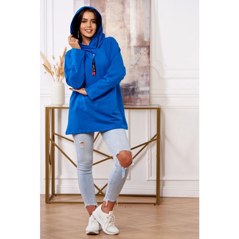Kesi Tunic with zipper on hood Oversize mauve - blue 60729784