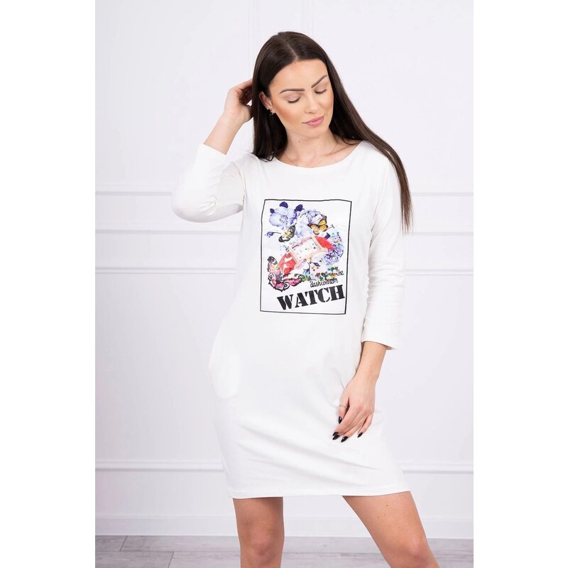 Kesi Dress with 3D graphics Watch ecru 60729843