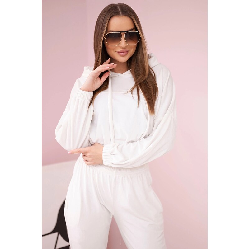 Kesi Velour set with hood ecru 60729902