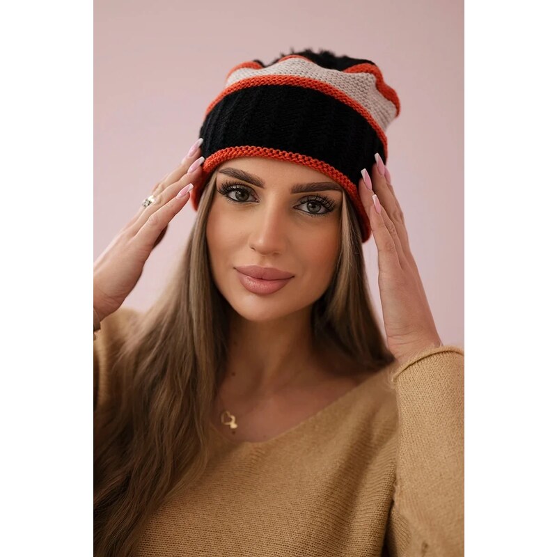 Kesi Kinga K297 Womens Cap Black + Dark Pink + Beige 60709503