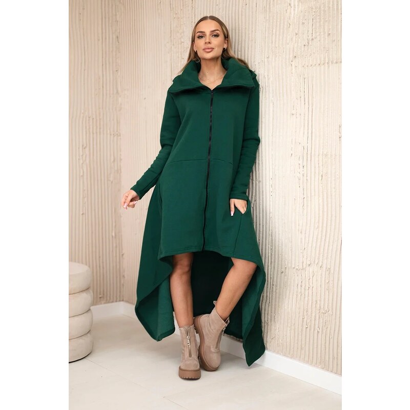 Kesi Insulated dress with longer sides in dark green color 60731204