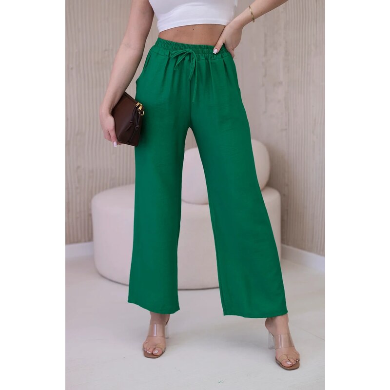Kesi Włoski Viscose wide green trousers 60754141