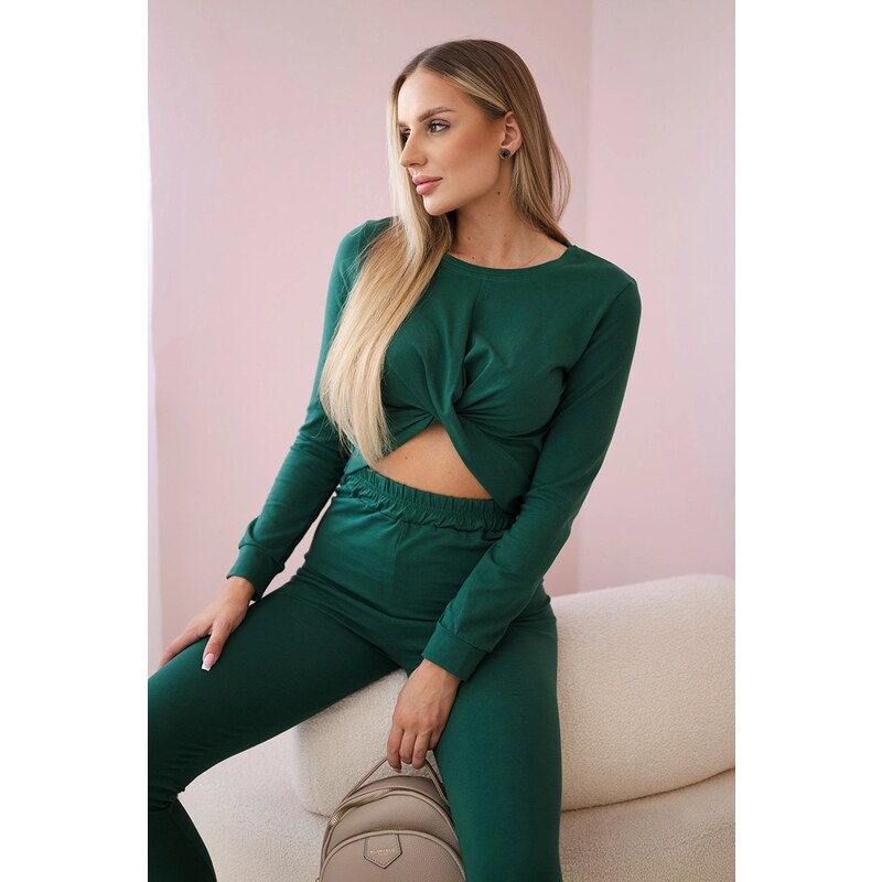 Kesi Set with ruffles on a green blouse 60755006