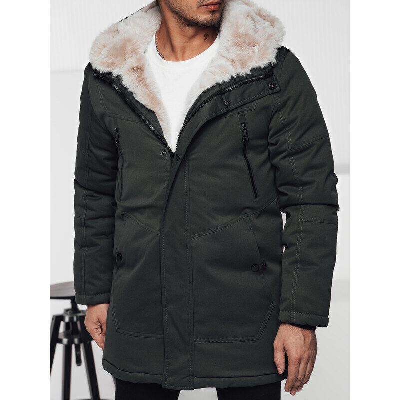 DStreet Zimná parka s kapucňou, zelená 60876904