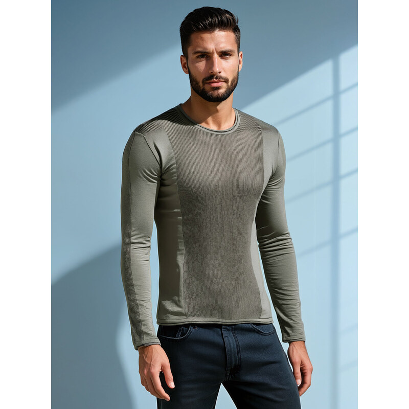 Pánsky sveter DStreet khaki 60877062