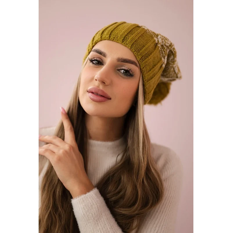 Kesi marka niezdefiniowana Čapica с fleece Milano K203 ecru melanž 60877194