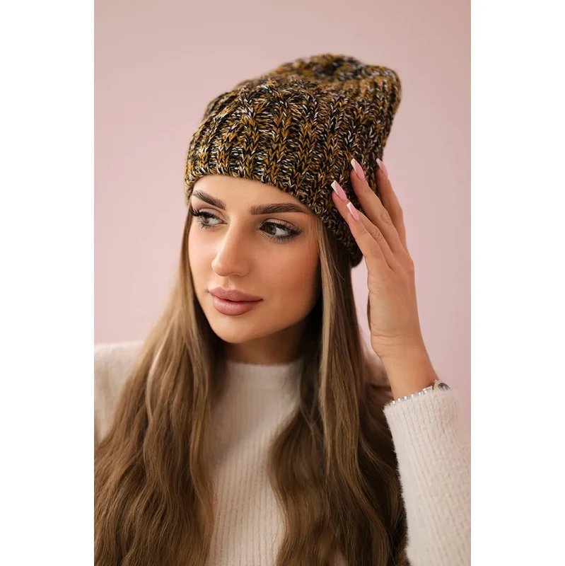 Kesi marka niezdefiniowana Čapica s fleece Merry K225 čierna+horčica 60877239