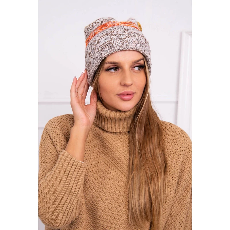 Kesi marka niezdefiniowana Čapica s fleece Pola K267 mocca + horčica 60877251