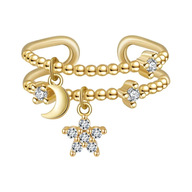 MAJYA Strieborný nastaviteľný prsteň SERAFINA pozlátený 11364 64582327