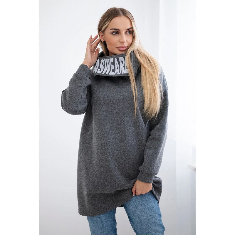 Kesi Padded sweatshirt with a graphite hood 64785072