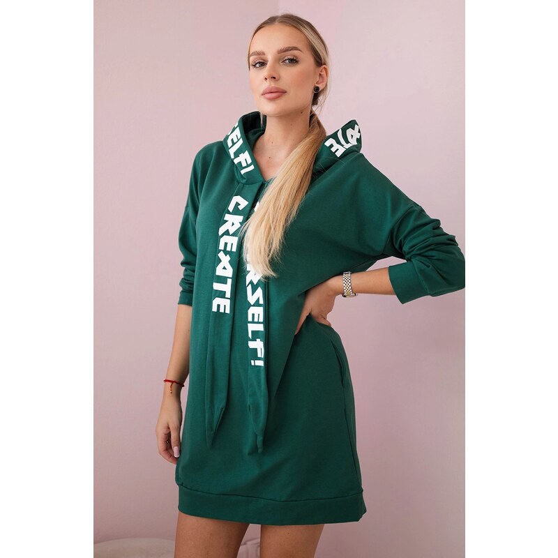 Kesi Oversize hooded dress dark green 64785080
