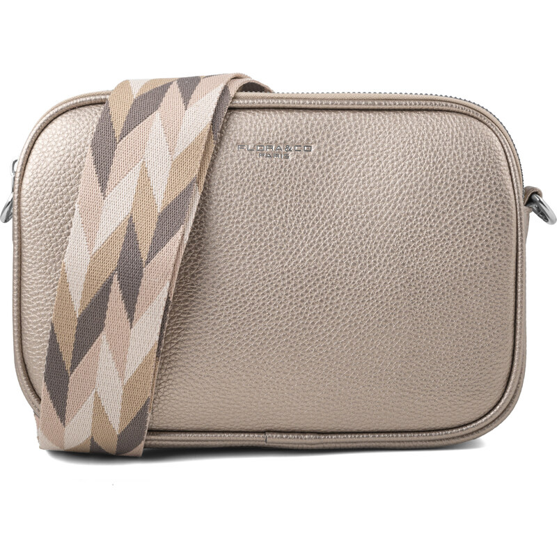 FLORA & CO Dámska crossbody kabelka 6915 Taupe Metal 66593532