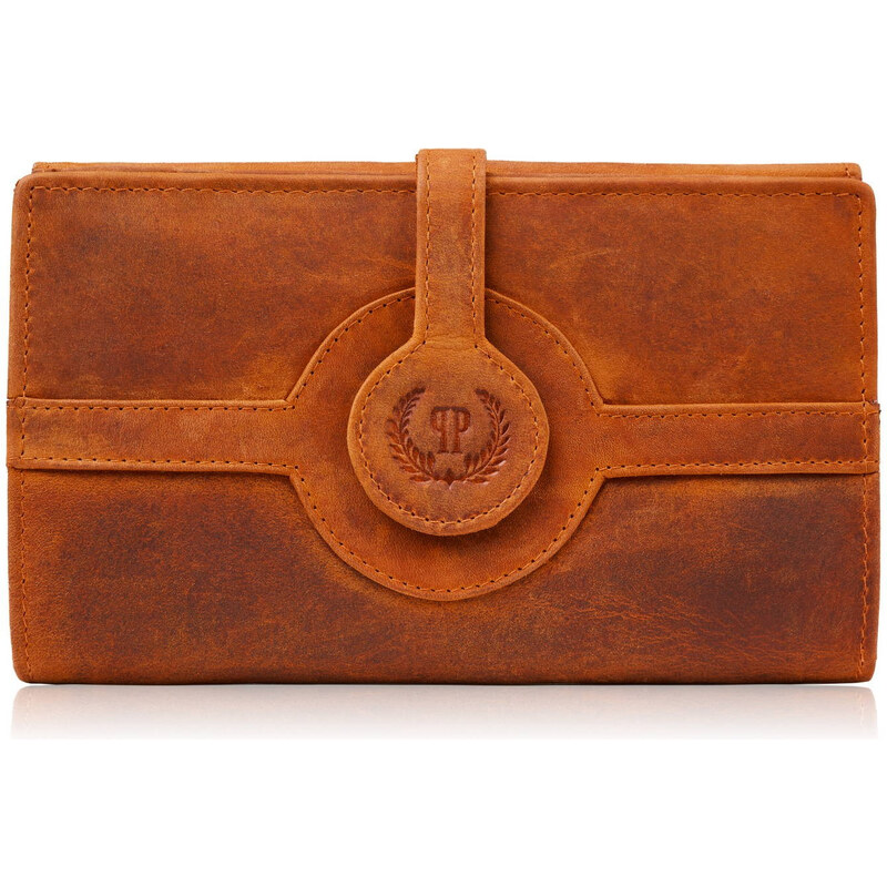 Paolo Peruzzi Dámska veľká kožená peňaženka vintage | orange T-134-HOR 60613751