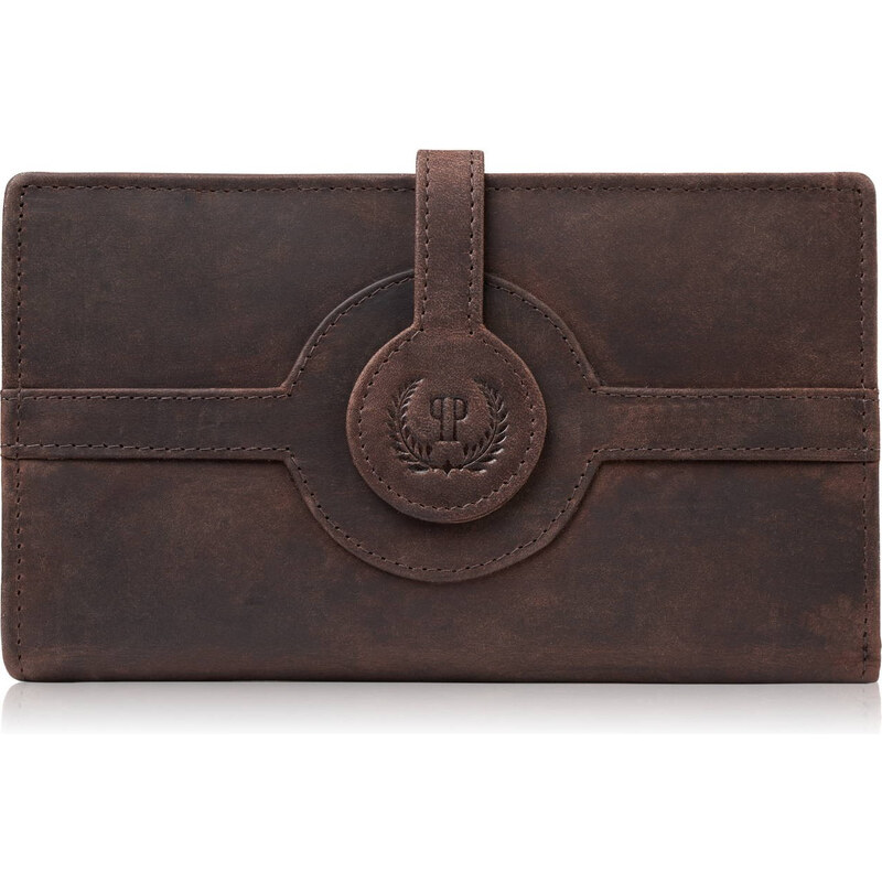 Paolo Peruzzi Dámska veľká kožená peňaženka vintage | hnedá T-134-HBR 60613754