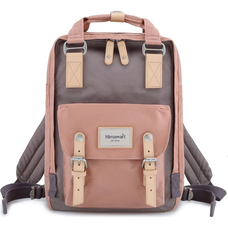 BASIC Himawari Hnedo-ružový štýlový dámsky batoh s priehradkou na 61532613
