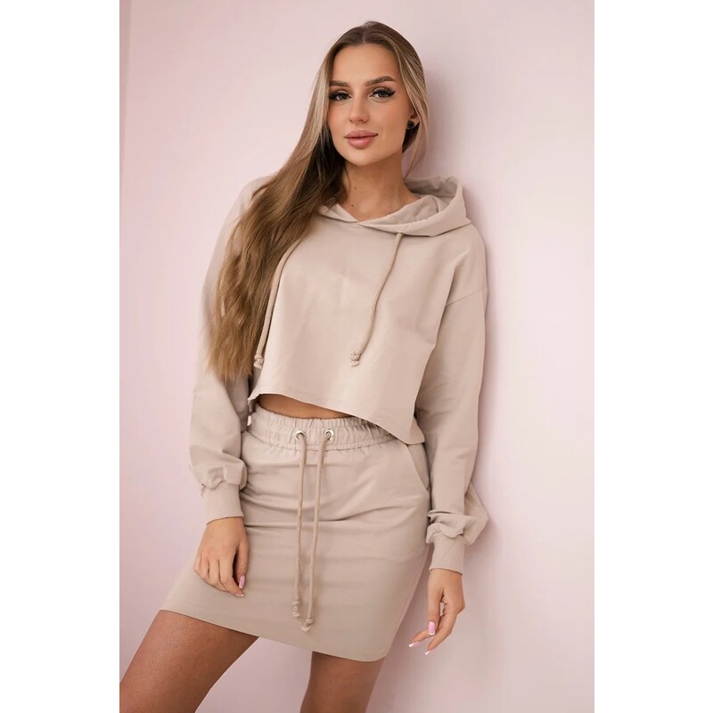 Súprava blúzky so sukňou béžová 65089329