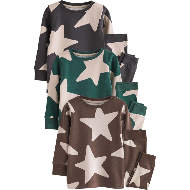 Next Pyžamo telová / mokka / antracitová / smaragdová 60912508