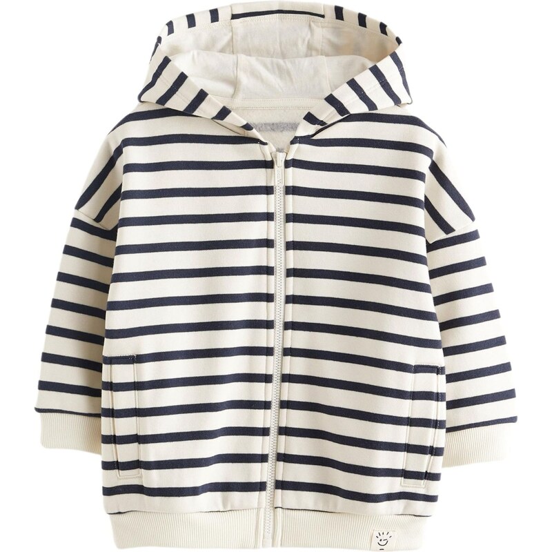 Next Tepláková bunda krémová / námornícka modrá 60912759