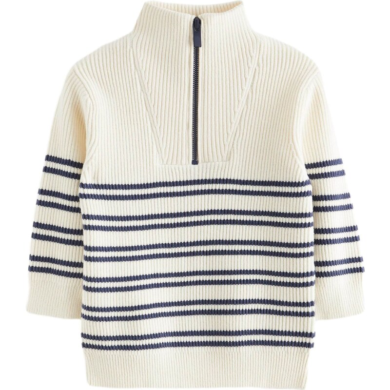 Next Sveter námornícka modrá / biela ako vlna 60913448