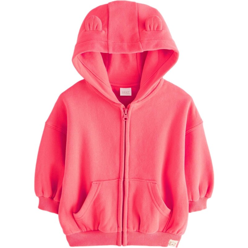 Next Tepláková bunda ružová / biela 60913466