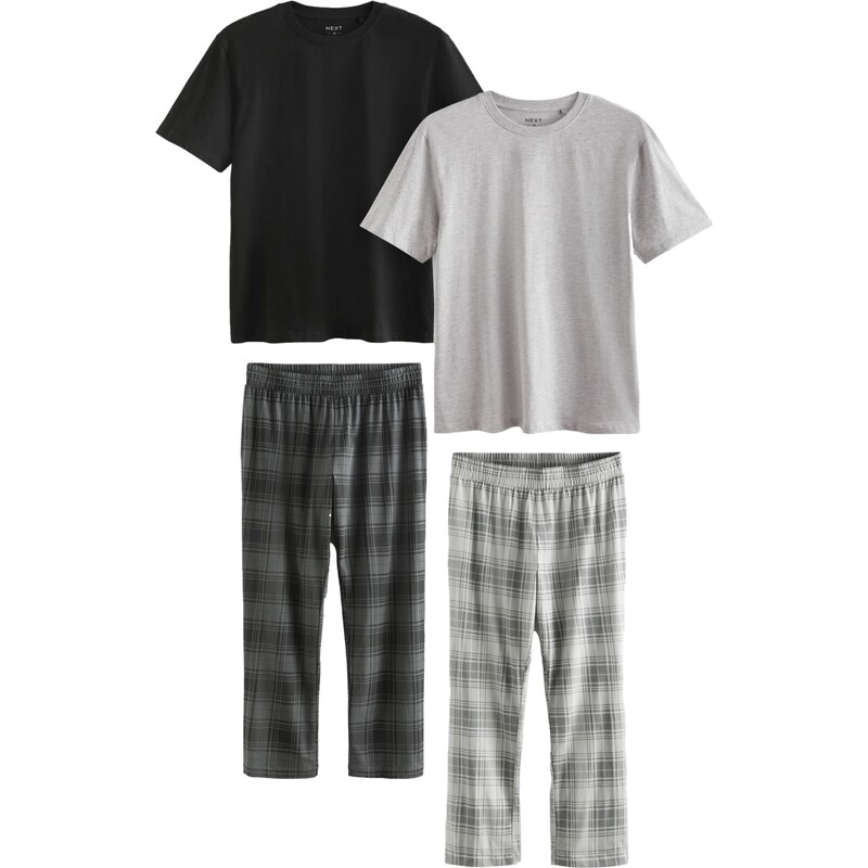 Next Dlhé pyžamo sivá / svetlosivá / čierna 60915634