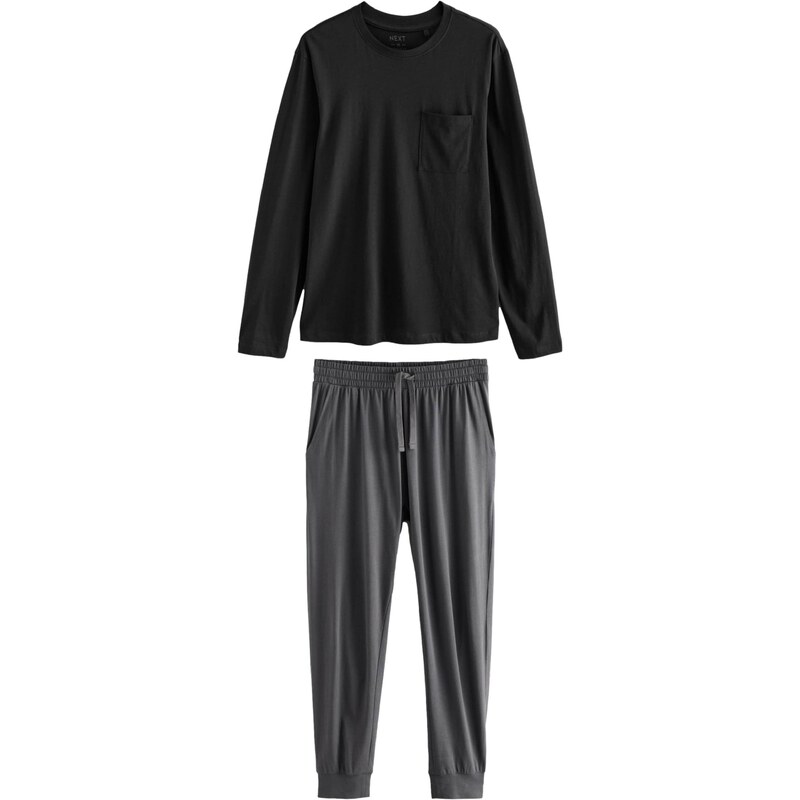 Next Dlhé pyžamo sivá / čierna 60916759