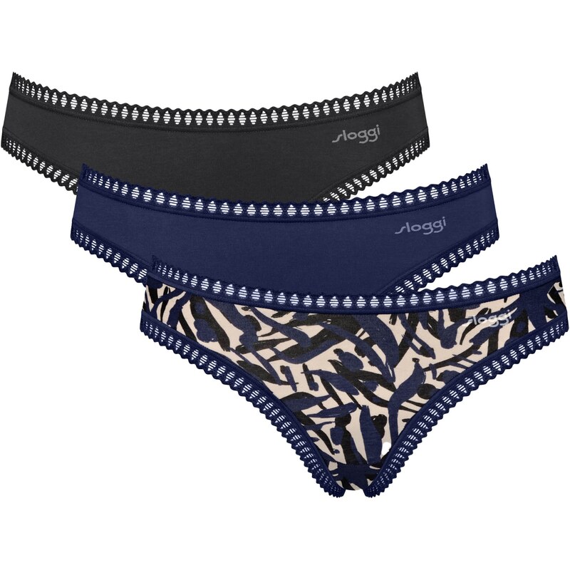 SLOGGI Nohavičky Go Crush béžová / tmavomodrá / čierna 57261360