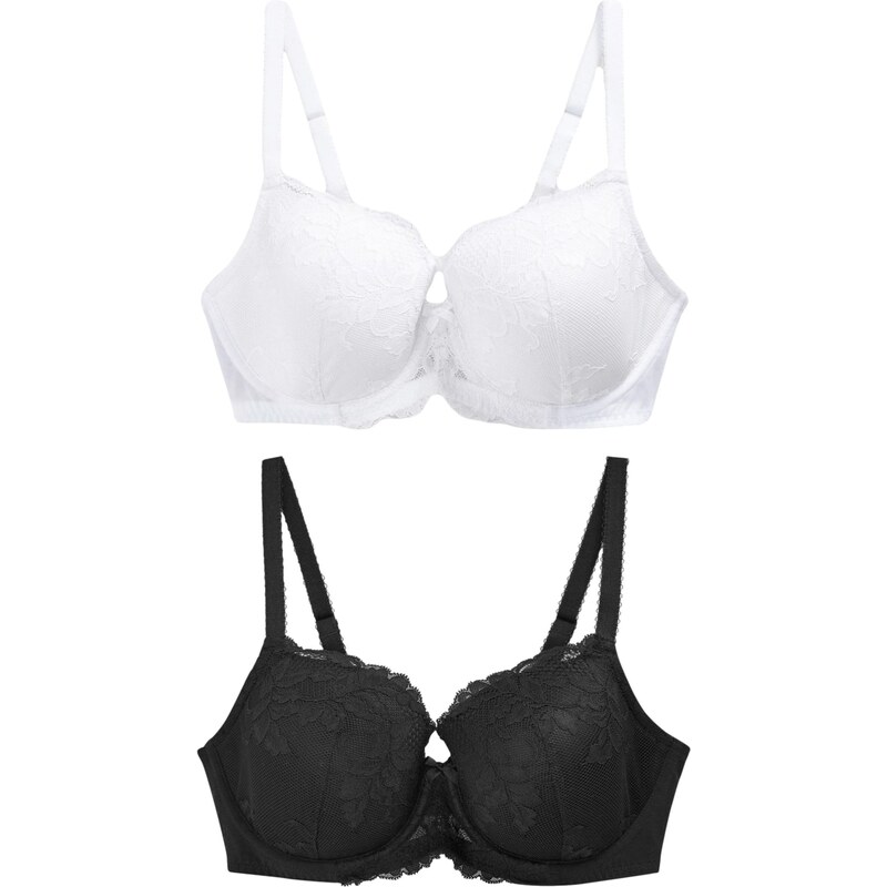 Next Podprsenka antracitová / biela 60915179