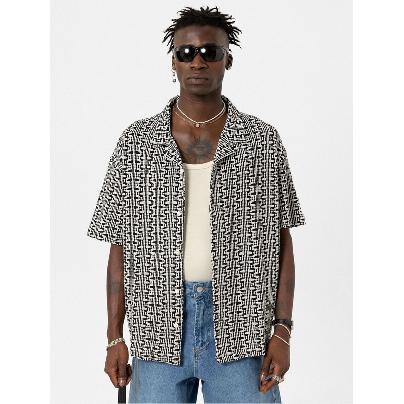 VAMOS CLO Košeľa čierna / biela 61944084