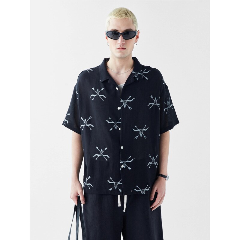 VAMOS CLO Košeľa čierna / biela 61944177