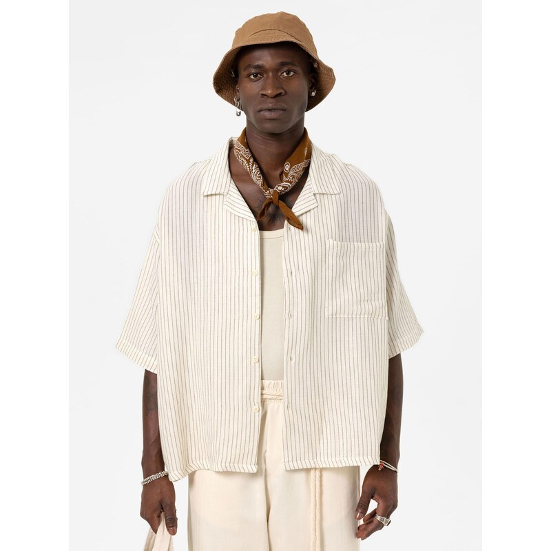 VAMOS CLO Košeľa krémová / kaki 61944213