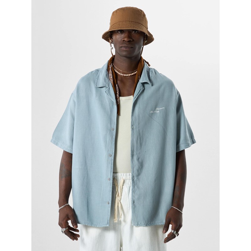 VAMOS CLO Košeľa modrosivá / žltá / biela 61944236