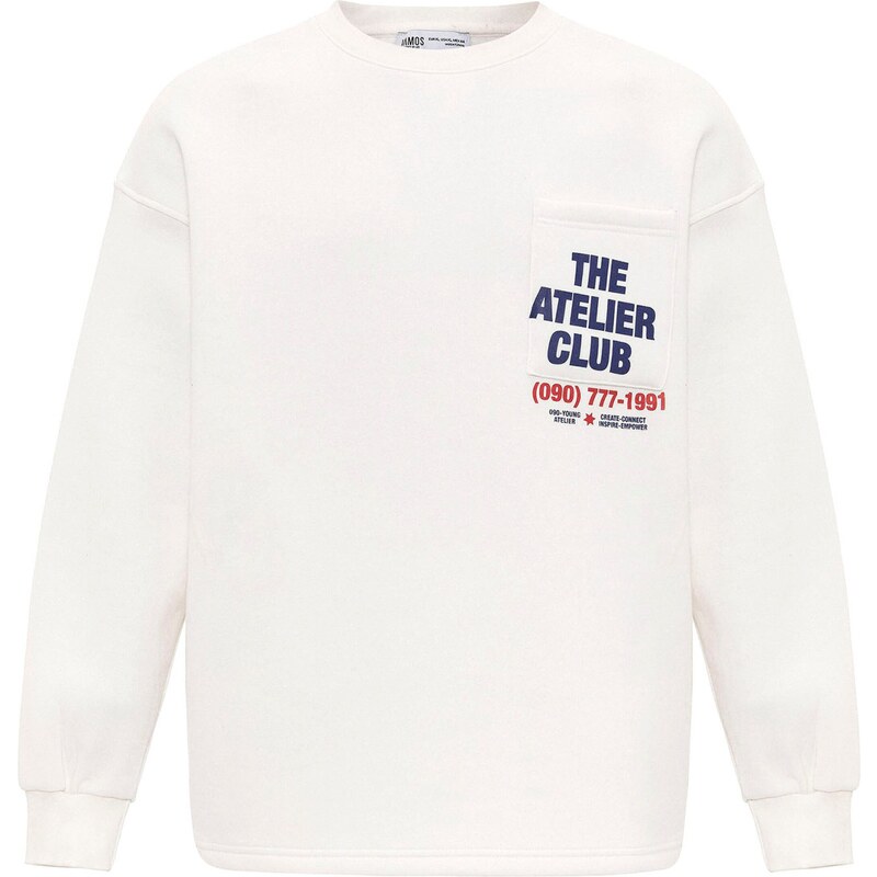 VAMOS CLO Mikina nebielená / tmavomodrá / červená 61944833