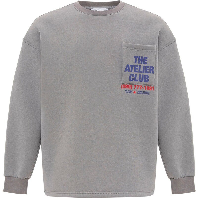 VAMOS CLO Mikina námornícka modrá / sivá / krvavo červená 61944845