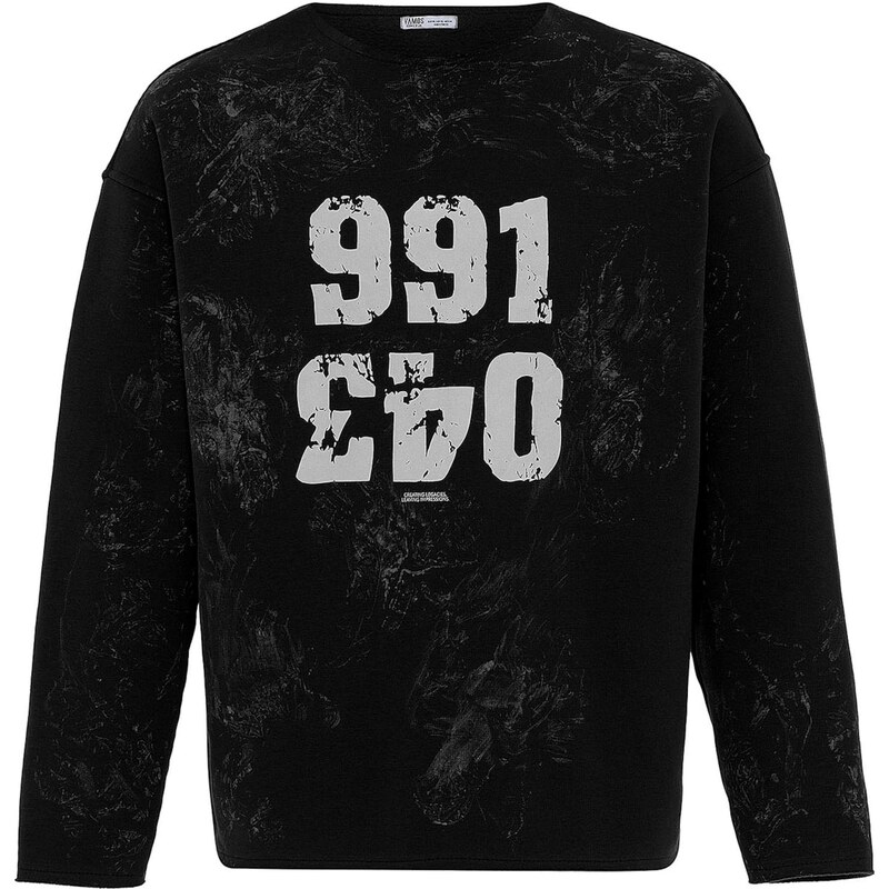 VAMOS CLO Mikina čierna / šedobiela 61944863