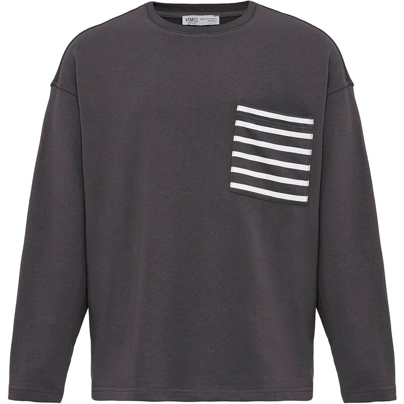 VAMOS CLO Mikina antracitová / biela 61944874