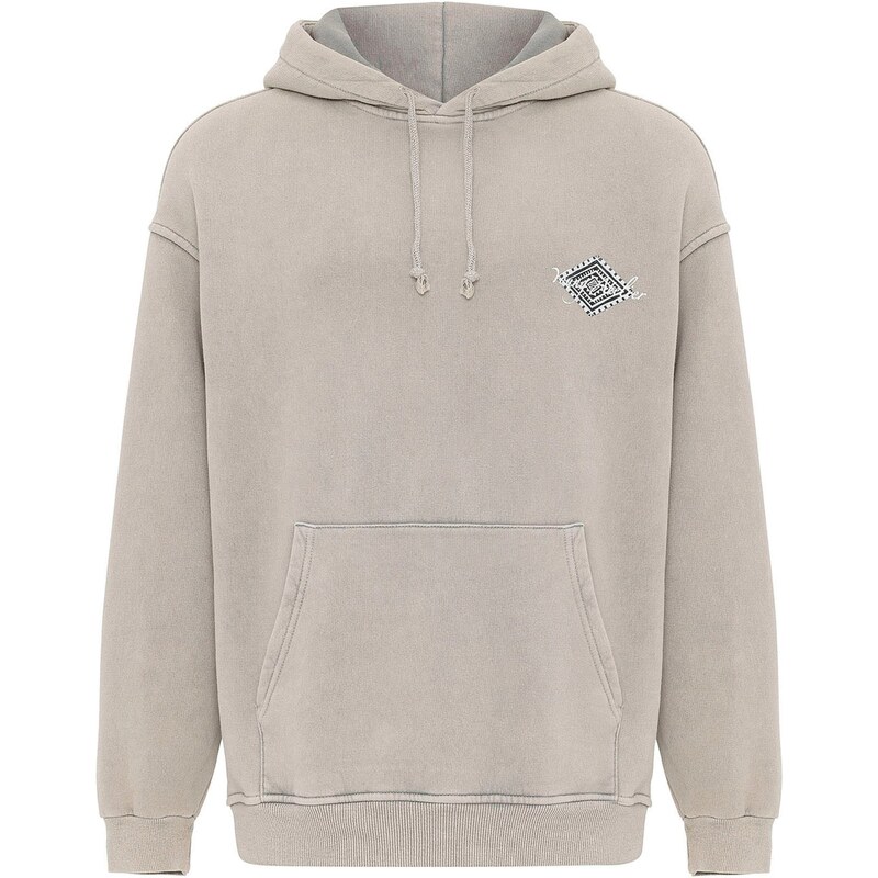 VAMOS CLO Mikina kamenná / tmavosivá / biela 61944880