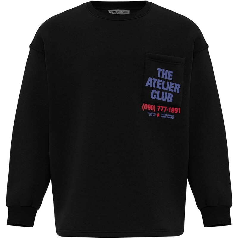 VAMOS CLO Mikina zafírová / červená / čierna 61944884