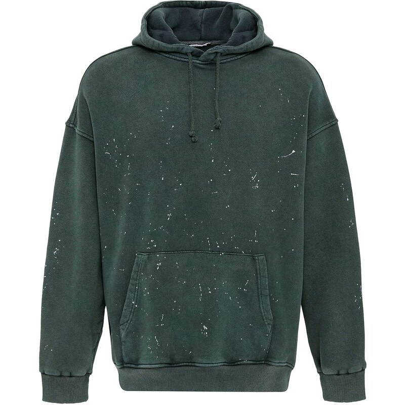 VAMOS CLO Mikina tmavozelená / biela 62053353