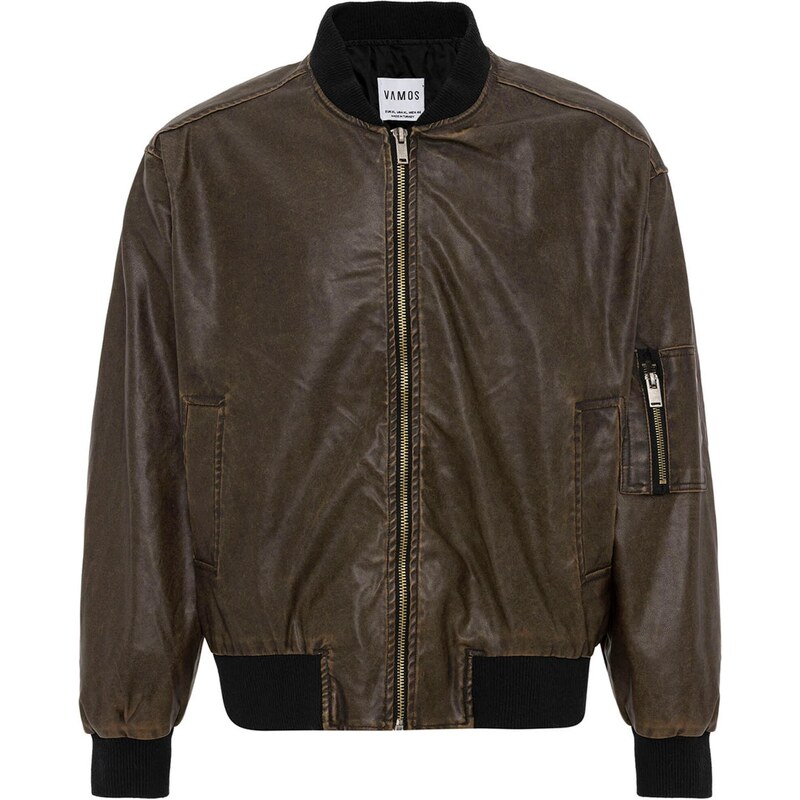 VAMOS CLO Prechodná bunda tmavohnedá / čierna 65644583