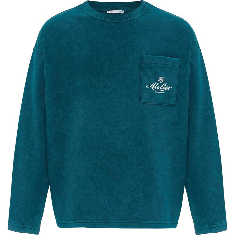 VAMOS CLO Mikina petrolejová / biela 61944901