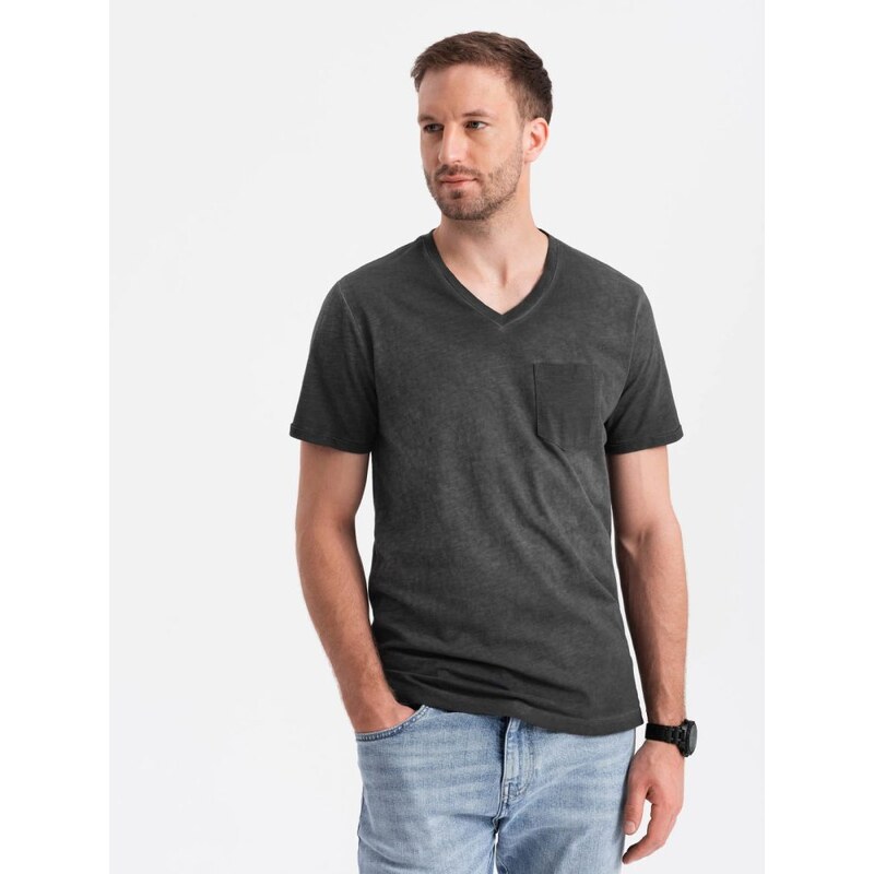 Ombre Clothing Jedinečné čierne tričko V6 TSCT-22SS-002 54074529