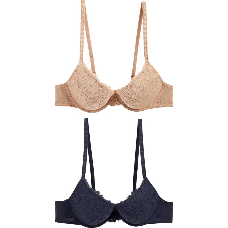 Next Podprsenka béžová / námornícka modrá 60915611