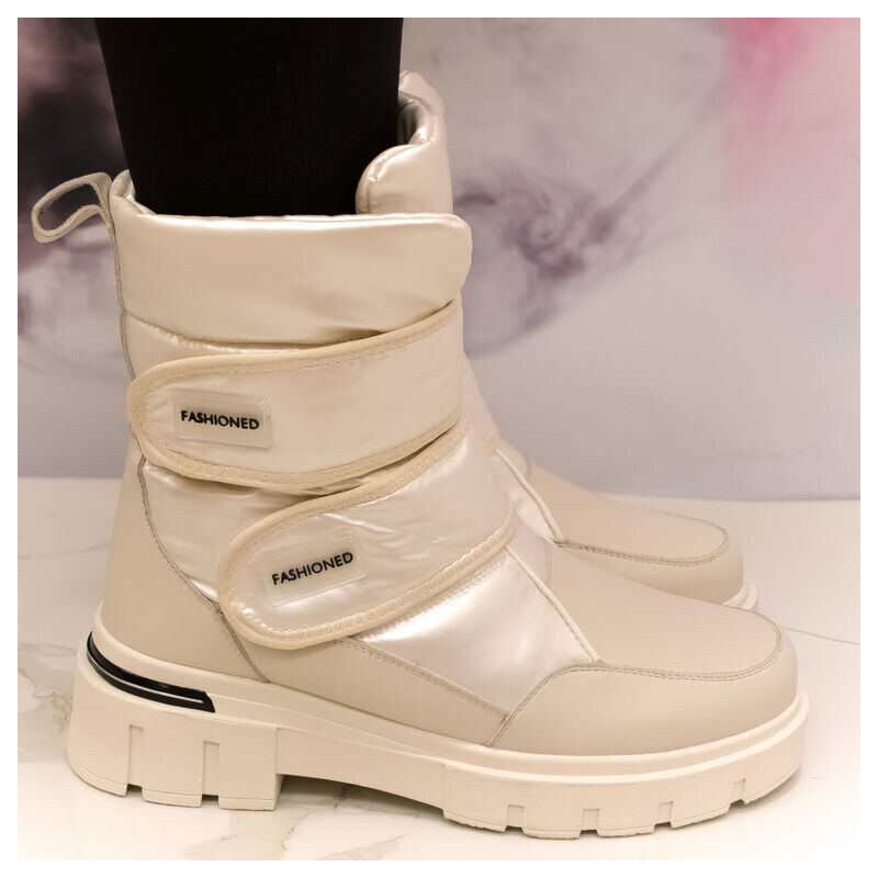 JOHN-C Dámske béžové kožené zimné čižmy Bella Vita 60921365