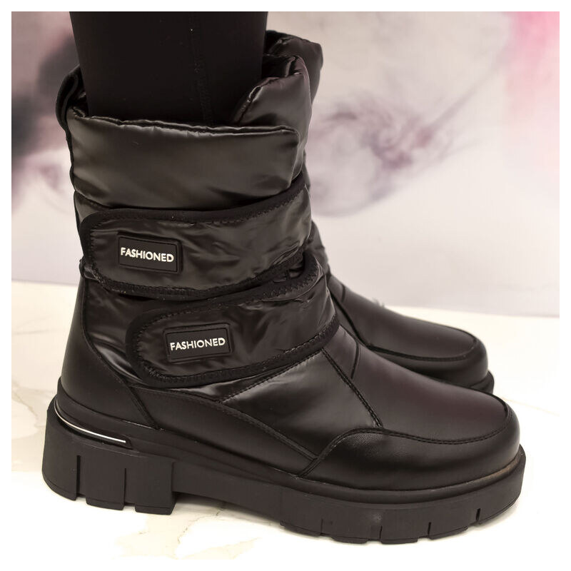 JOHN-C Dámske čierne kožené zimné čižmy Bella Vita 60921366