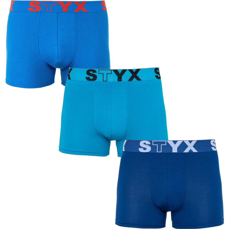 3PACK pánske boxerky Styx športová guma modré (G9676869) 15334808