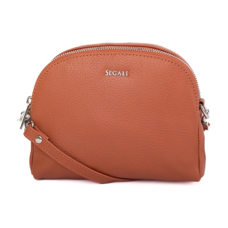 SEGALI Dámska kožená crossbody kabelka 12 cuoio 66593555