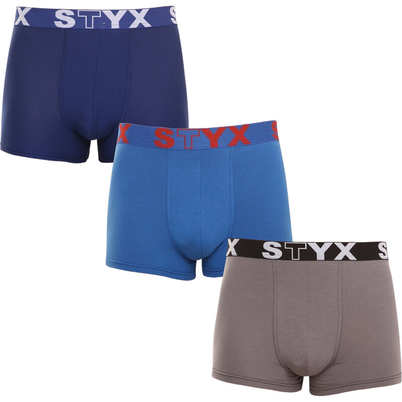 3PACK pánske boxerky Styx športová guma viacfarebné (G9676863) 37050017