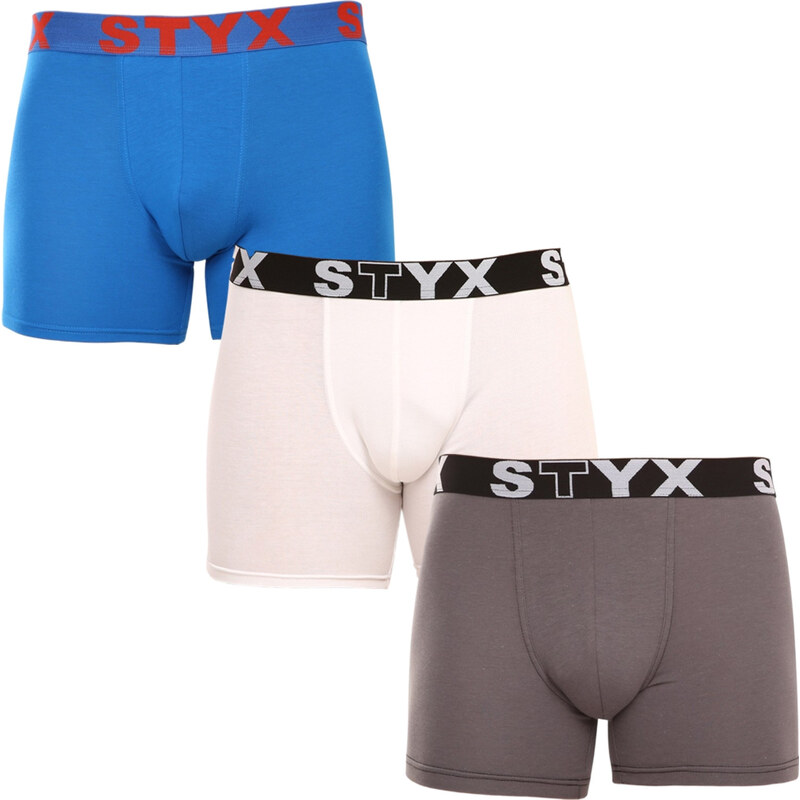 3PACK pánske boxerky Styx long športová guma viacfarebné (3U10137) 43913445
